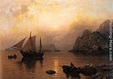 Hans Fredrik Gude Fishing Party At Sunrise painting